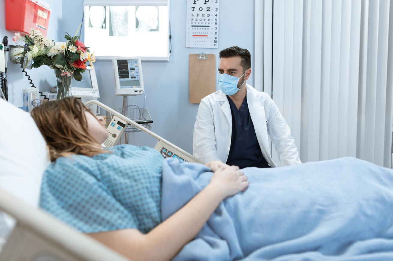 Doctor and patient moment